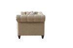 Aurelia Loveseat w/2 Pillows; Beige Linen 52421