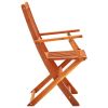 3 Piece Folding Patio Dining Set Solid Eucalyptus Wood