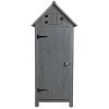 30.3'L X 21.3'W X 70.5'H Outdoor Storage Cabinet Tool Shed Wooden Garden Shed Gray