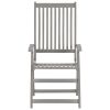 5 Piece Patio Dining Set Solid Acacia Wood Gray
