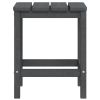 Patio Adirondack Chairs with Footstool & Table HDPE Anthracite