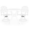 3 Piece Bistro Set Cast Aluminum White