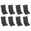 Patio Reclining Chairs with Cushions 8 pcs Gray Acacia Wood
