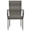 Stackable Patio Chairs 4 pcs Gray Poly Rattan