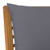 Sectional Corner Sofa with Dark Gray Cushion Solid Acacia Wood