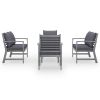 5 Piece Garden Lounge Set with Cushion Solid Acacia Wood Gray