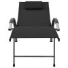 Sun Lounger Textilene and Aluminum Black