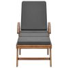 Sun Loungers with Cushions 2 pcs Solid Teak Wood Dark Gray