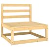 2 Piece Patio Lounge Set with Cushions Solid Pinewood