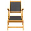 Patio Deck Chair with Table Solid Wood Acacia and Textilene