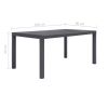 Patio Table Brown 59"x35.4"x28.3" Plastic Rattan Look