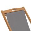 Folding Beach Chair Solid Teak Wood Gray