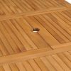 Extending Patio Table (43.3"-63")x31.5"x29.5" Solid Teak Wood