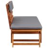 2-in-1 Patio Daybed with Cushion 74.8" Solid Acacia Wood