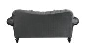 Gaura Loveseat w/3 Pillows in Dark Gray Velvet 53091