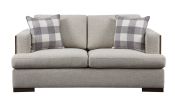 Niamey Loveseat w/2 Pillows; Fabric & Walnut 54851