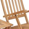 Patio Deck Chair with Footrest and Table Solid Teak Wood