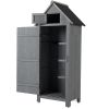 30.3'L X 21.3'W X 70.5'H Outdoor Storage Cabinet Tool Shed Wooden Garden Shed Gray