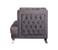 Hegio Loveseat w/2 Pillows; Gray Velvet 55266