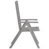 Patio Reclining Chairs 8 pcs Gray Solid Acacia Wood