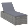 3 Piece Patio Sun Loungers with Tea Table Poly Rattan Gray