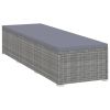 3 Piece Patio Sun Loungers with Tea Table Poly Rattan Gray