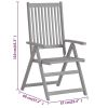 Patio Reclining Chairs 8 pcs Gray Solid Acacia Wood