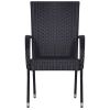 Stackable Patio Chairs 4 pcs Poly Rattan Black