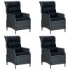 5 Piece Patio Dining Set Dark Gray