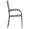 Stackable Patio Chairs 4 pcs Gray Poly Rattan