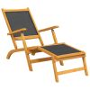 Patio Deck Chair with Table Solid Wood Acacia and Textilene