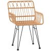 Patio Chairs 2 pcs with Armrest 22"x25.2"x31.5" PE Rattan