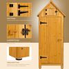30.3'L X 21.3'W X 70.5'H Outdoor Storage Cabinet Tool Shed Wooden Garden Shed Natural