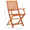 Folding Patio Chairs 6 pcs Solid Eucalyptus Wood