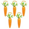 5pcs; Easter Carrot Hanging Ornaments; Premium Foam Glitter Artificial Carrots For Easter Decoration