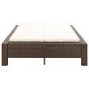 2-Person Sunbed with Cushion Brown Poly Rattan