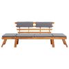 2-in-1 Patio Daybed with Cushion 74.8" Solid Acacia Wood