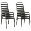 9 Piece Patio Dining Set Steel Dark Gray