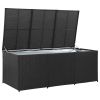 Patio Storage Box Poly Rattan 70.8"x35.4"x29.5" Black