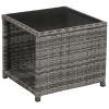 3 Piece Bistro Set with Cushions Poly Rattan Gray