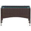 Coffee Table Brown 23.6"x15.7"x14.2" Poly Rattan