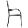 Stackable Patio Chairs 2 pcs Gray Poly Rattan