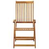 Patio Reclining Chairs 4 pcs with Cushions Solid Acacia Wood