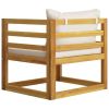 Patio Chair with Cream Cushions Solid Acacia Wood