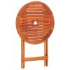 Folding Patio Table Ã˜23.6"x29.5" Solid Eucalyptus Wood