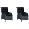 3 Piece Patio Dining Set Dark Gray