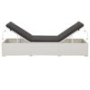 Sun Lounger with Cushion Poly Rattan White