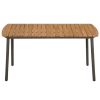 Patio Table 59"x35.4"x28.3" Solid Acacia Wood and Steel