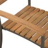 7 Piece Patio Dining Set Solid Acacia Wood and Steel