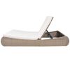 Patio Lounge Bed Poly Rattan Beige